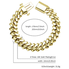 Ice Stone 18K Gold Plated Cuban Bracelet Hip Hop