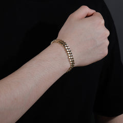 Ice Stone 18K Gold Plated Cuban Bracelet Hip Hop