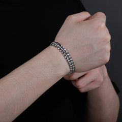 Ice Stone 18K Gold Plated Cuban Bracelet Hip Hop