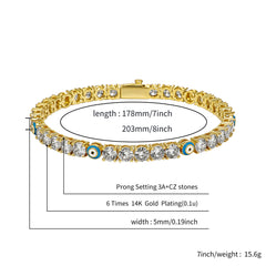 Ice Stone 5mm Evil Eye Iced Bracelet