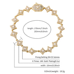 Ice Stone 10mm Rhombus Diamond Tennis Chain