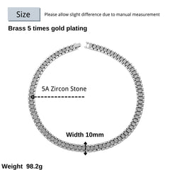 Ice Stone 10mm Watchband Style Cuban Set