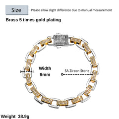 Ice Stone 9mm Mixed Color Cuban Bracelet