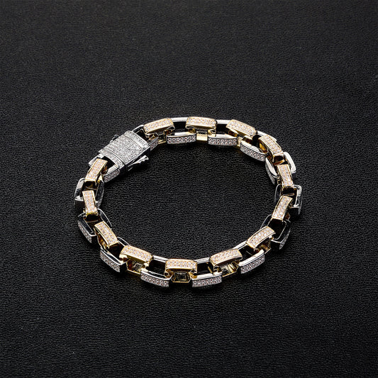 Ice Stone 9mm Mixed Color Cuban Bracelet