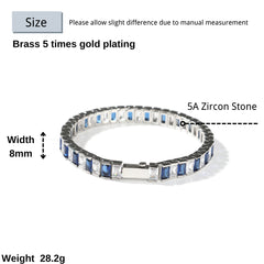 Ice Stone 8mm Square Diamond Tennis Bracelet