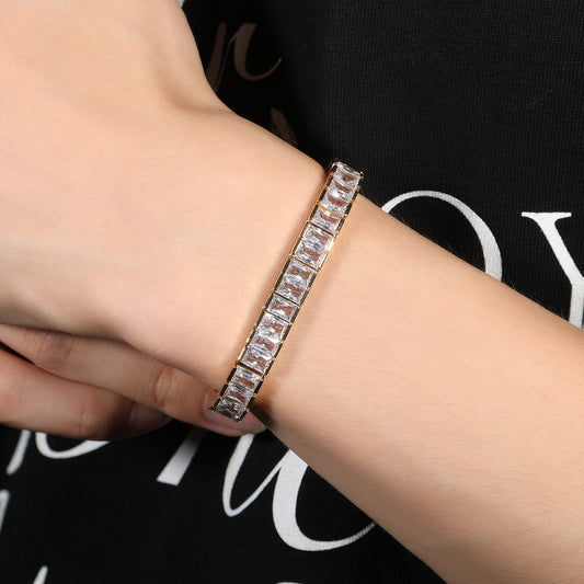 Ice Stone 8mm Square Diamond Tennis Bracelet
