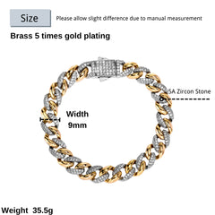 Ice Stone 9mm 14mm Mixed Color Cuban Bracelet