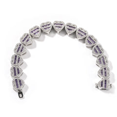 Ice Stone 12mm Baguette Heart Cuban Bracelet Iced Out