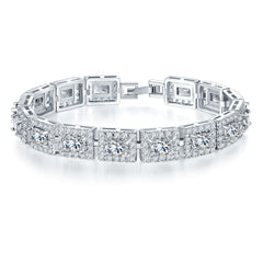 Ice Stone Square Diamond Multicolor Tennis Bracelet
