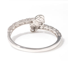 ICE STONE Heart Baguette Bangle 18K Gold Plated