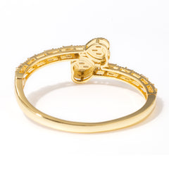 ICE STONE Heart Baguette Bangle 18K Gold Plated