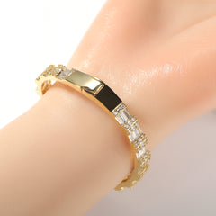 Ice Stone Safety Clasp CZ Mixed Paved Bracelet