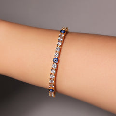 Ice Stone 4mm Gold Plated Evileye Tennis Bracelet