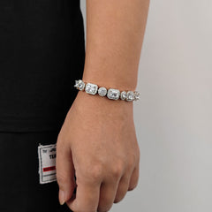 Ice Stone Big Diamond 18K Gold Bangle Bracelet