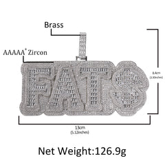 Ice Stone Iced Out Custom Name Logo Pendant