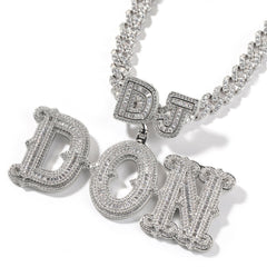 Ice Stone Luxury Custom Name Baguette Necklace