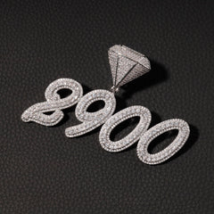 Ice Stone Custom Hoop Name Pendant Necklace Bling