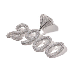 Ice Stone Custom Hoop Name Pendant Necklace Bling