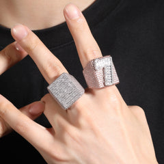 Ice Stone Two-Tone Custom Diamond Rings Men