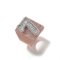 Ice Stone Two-Tone Custom Diamond Rings Men