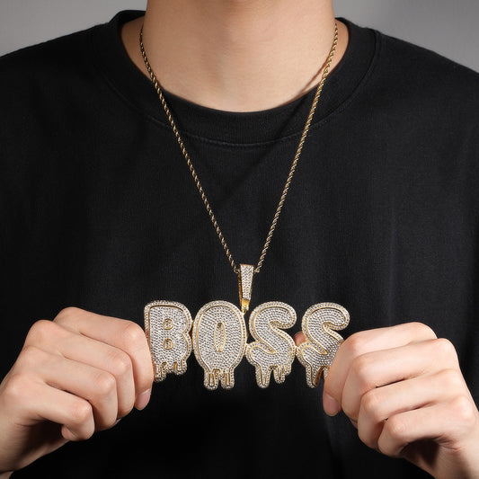 Ice Stone Personalized Water Drop Initial Necklace