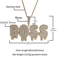 Ice Stone Personalized Water Drop Initial Necklace