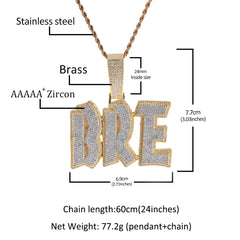 Ice Stone Two Tone Iced Out Custom Pendant Necklace