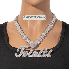 Ice Stone Iced Out Hip Hop Custom Name Necklace