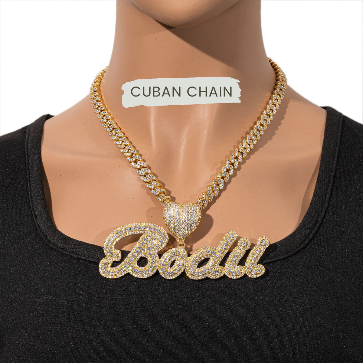 Ice Stone Iced Out Hip Hop Custom Name Necklace