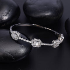 Ice Stone Iced Out Baguette CZ Bracelet Gold Plated