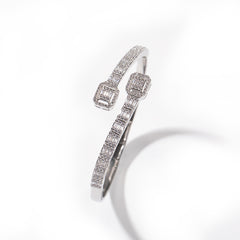 Ice Stone Valentines Thin Baguette Bangle Bracelet Women