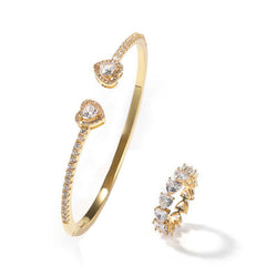 Ice Stone Luxury Heart Iced Out Jewelry Set