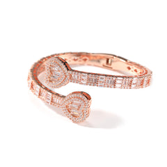 Ice Stone Hip Hop Heart Bangle Ring Set