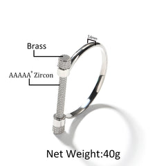 Ice Stone 5A CZ Horseshoe Punk Gold Bracelet