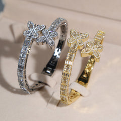 Ice Stone Iced Out Butterfly Jewelry Set Bling