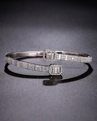 Ice Stone Iced Out Gold Bangle Ring Set