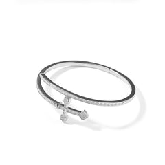 Ice Stone Adjustable Cross Bracelet 18K Gold Bling