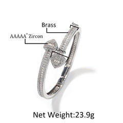 Ice Stone Iced Out Baguette Diamond Heart Bracelet