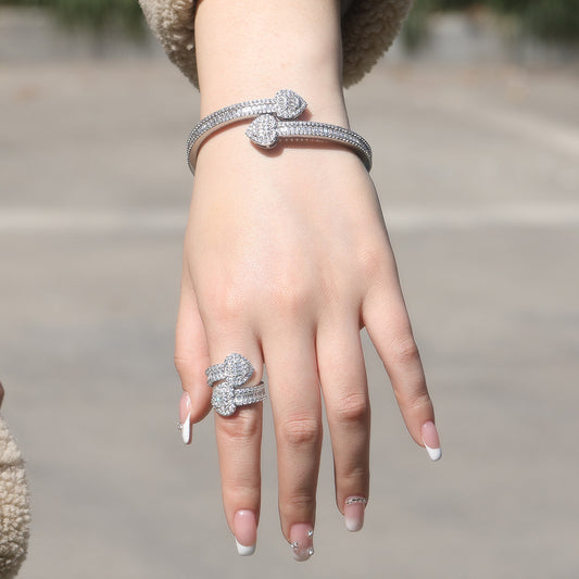 Ice Stone Iced Out Baguette Diamond Heart Bracelet