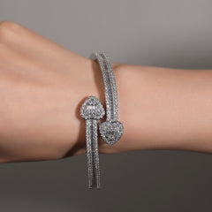 Ice Stone Iced Out Baguette Diamond Heart Bracelet