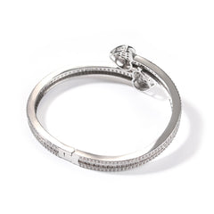 Ice Stone Iced Out Heart Bangle Ring Set