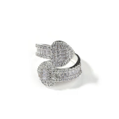 Ice Stone Iced Out Heart Bangle Ring Set