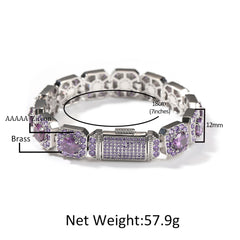 Ice Stone Luxurious Iced Out Baguette Diamond Bracelet