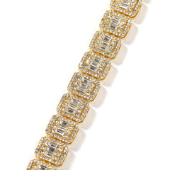 Ice Stone Iced Out Baguette Diamond Gold Bracelet