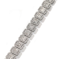 Ice Stone Iced Out Baguette Diamond Gold Bracelet