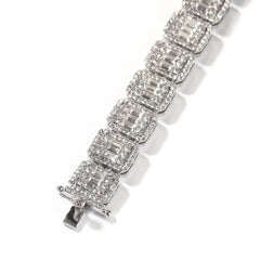 Ice Stone Iced Out Baguette Diamond Gold Bracelet