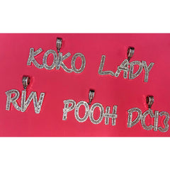 Ice Stone Iced Out Initials Gold Silver Necklace