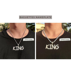 Ice Stone Iced Out Initials Gold Silver Necklace