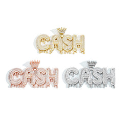 Ice Stone Men’s Iced Out Crown Letter Pendant Necklace