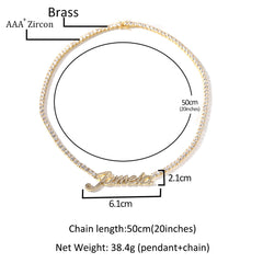 Ice Stone Custom Initial Gold Filled Iced Out Necklace